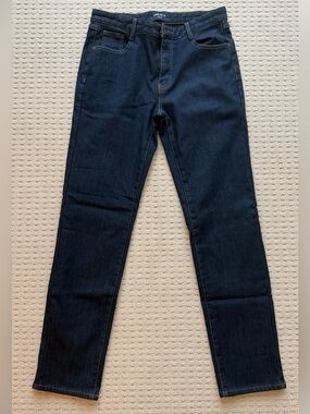 LIVILMOA Korea Cozy Fleece-Lined Warm Thermal Jeans Dark Blue Women’s 32